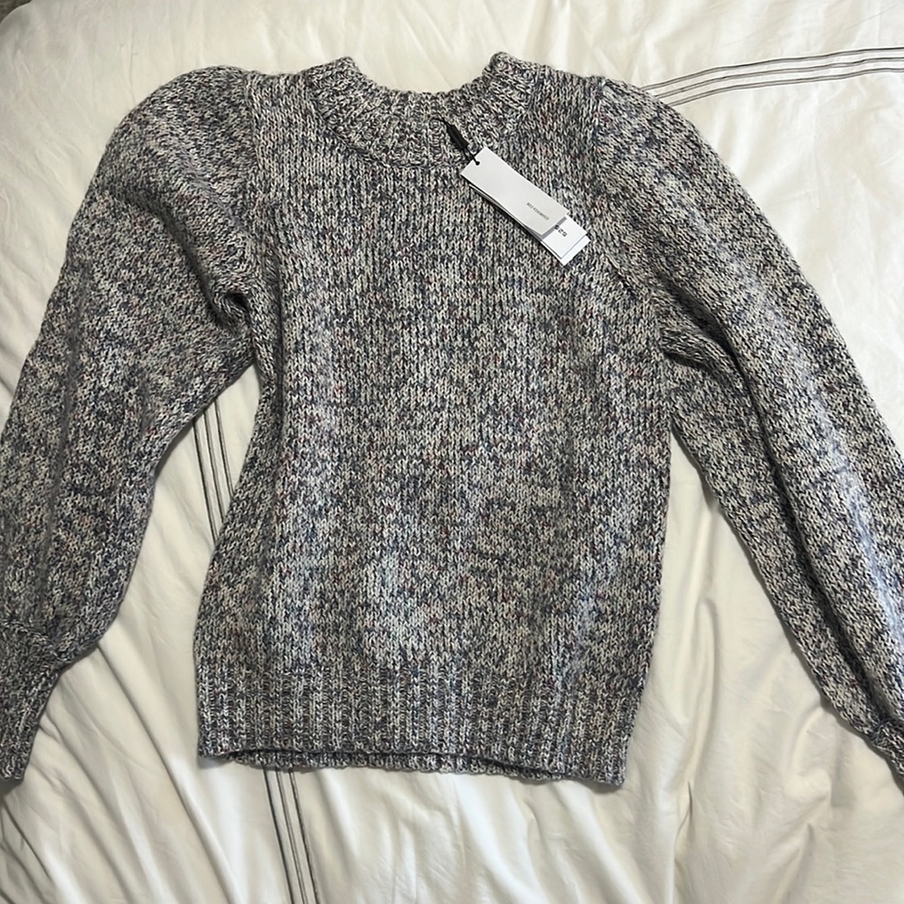 525 America Balloon Sleeve Marled Sweater Poppy Multi s